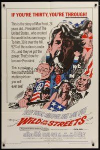 3h960 WILD IN THE STREETS 1sh '68 Christopher Jones becomes President & teens take over the U.S.