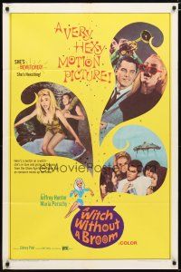 3h969 WITCH WITHOUT A BROOM 1sh '67 Jeffrey Hunter, sexy Maria Perschy, a hexy motion picture!