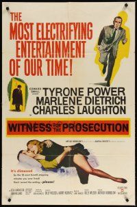 3h972 WITNESS FOR THE PROSECUTION int'l 1sh '58 Wilder, Tyrone Power, Marlene Dietrich, Laughton!