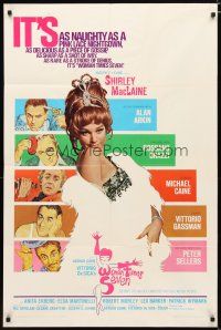 3h977 WOMAN TIMES SEVEN 1sh '67 sexy Shirley MacLaine is as naughty as a pink lace nightgown!