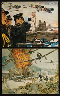 3j986 TORA TORA TORA 2 color 11x14 stills '70 artwork of the incredible attack on Pearl Harbor!