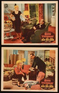 3j873 BORN YESTERDAY 2 LCs '51 Judy Holliday, William Holden & Broderick Crawford!
