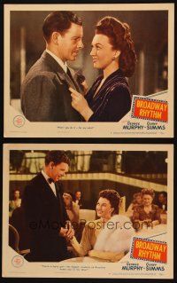 3j876 BROADWAY RHYTHM 2 LCs '44 great close up images of prettiest Ginny Simms and George Murphy!