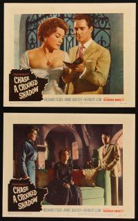 3j881 CHASE A CROOKED SHADOW 2 LCs '58 Anne Baxter, Richard Todd, Herbert Lom!