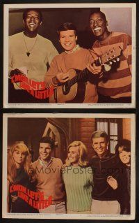 3j882 C'MON LET'S LIVE A LITTLE 2 LCs '67 cool musical images of Bobby Vee w/ guitar + sexy teens!