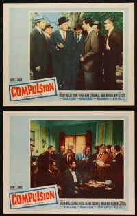3j885 COMPULSION 2 LCs '59 crazy Dean Stockwell & Bradford Dillman try to commit the perfect murder!