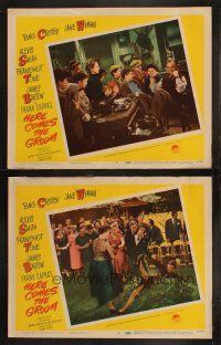 3j913 HERE COMES THE GROOM 2 LCs '51 Bing Crosby, Jane Wyman, directed by Frank Capra!