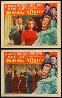 3j915 HOLIDAY AFFAIR 2 LCs '49 sexy Janet Leigh is just what Robert Mitchum wants for Christmas!