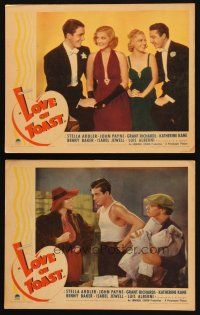 3j922 LOVE ON TOAST 2 LCs '37 Stella Adler in one of her rare film appearances, John Payne