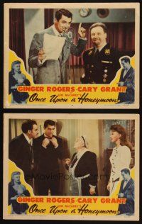 3j937 ONCE UPON A HONEYMOON 2 LCs '42 pretty Ginger Rogers & Cary Grant are wonderful together!
