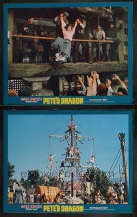3j939 PETE'S DRAGON 2 LCs '77 Walt Disney, Helen Reddy, great images of cast on ship!