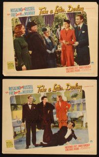 3j975 TAKE A LETTER DARLING 2 LCs '42 Fred MacMurray, Rosalind Russell, Constance Moore!