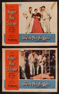 3j993 WE'RE NO ANGELS 2 LCs '55 Humphrey Bogart, Aldo Ray & Peter Ustinov, Bennett, Talbot!