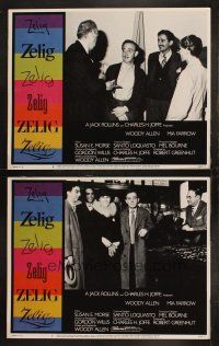 3j999 ZELIG 2 LCs '83 mockumentary, directed by Woody Allen who is on both cards & Mia Farrow!