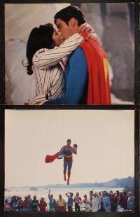 3j443 SUPERMAN II 8 color 11x14 stills '81 Christopher Reeve, Gene Hackman, Margot Kidder, Stamp!