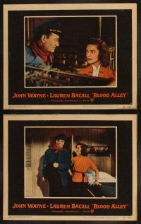 3j067 BLOOD ALLEY 8 LCs '55 John Wayne & Lauren Bacall in China, directed by William Wellman!