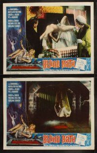 3j068 BLOOD BATH 8 LCs '66 AIP, William Campbell, Marrisa Mathes, Lori Saunders, horror images!