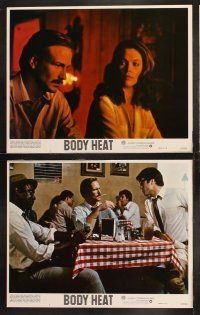 3j073 BODY HEAT 8 LCs '81 Lawrence Kasdan directed, sexy Kathleen Turner & William Hurt!