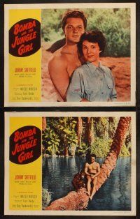 3j074 BOMBA & THE JUNGLE GIRL 8 LCs '53 cool images of Johnny Sheffield & sexy Karen Sharpe!