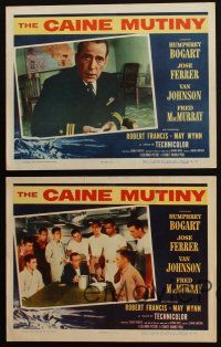 3j703 CAINE MUTINY 4 LCs '54 Humphrey Bogart, Van Johnson, Robert Francis & May Wynn!