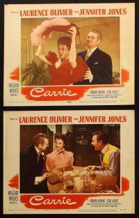 3j595 CARRIE 6 LCs '52 romantic Laurence Olivier & Jennifer Jones, William Wyler directed!