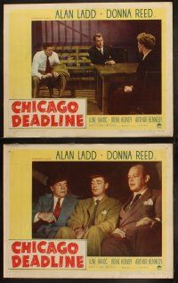 3j525 CHICAGO DEADLINE 7 LCs '49 cool images of Alan Ladd, Donna Reed & bad girls, film noir!