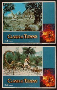 3j098 CLASH OF THE TITANS 8 LCs '81 Ray Harryhausen, Laurence Olivier, Hildebrandt border art