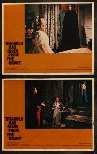 3j712 DRACULA HAS RISEN FROM THE GRAVE 4 LCs '69 Hammer, Christopher Lee in title role as vampire!