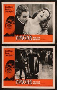 3j129 DRACULA PRINCE OF DARKNESS 8 LCs '66 great images of vampire Christopher Lee!