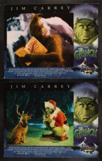 3j182 GRINCH 8 LCs '00 Jim Carrey, Dr. Seuss Christmas story directed by Ron Howard!