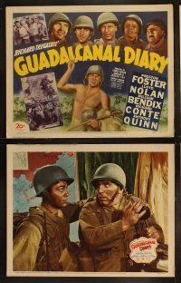 3j183 GUADALCANAL DIARY 8 LCs '43 Preston Foster, Nolan, Bendix, Quinn, Jaeckel's first, WWII!
