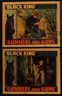 3j797 GUNNERS & GUNS 3 LCs '35 Cobb, cool border art of Black King, the horse with a human brain!