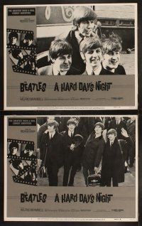3j197 HARD DAY'S NIGHT 8 LCs R82 great image of The Beatles in their first film, rock & roll classic