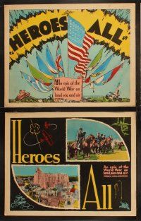 3j208 HEROES ALL 8 LCs '31 WWI documentary, great combat images and cool title card flag art!