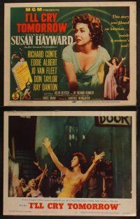 3j224 I'LL CRY TOMORROW 8 LCs '55 cool images of Susan Hayward in her greatest performance!