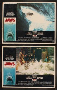 3j555 JAWS 7 LCs '75 art of Steven Spielberg's classic, Roy Scheider, Richard Dreyfuss!