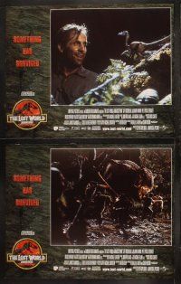 3j237 JURASSIC PARK 2 8 LCs '96 The Lost World, Steven Spielberg, something has survived, dinosaurs
