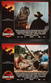 3j236 JURASSIC PARK 8 LCs '93 Spielberg, Richard Attenborough, Laura Dern, Jeff Goldblum!