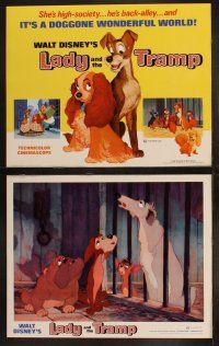 3j247 LADY & THE TRAMP 8 LCs R72 Walt Disney romantic canine dog classic cartoon!