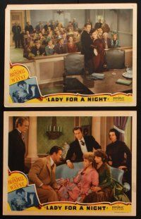 3j613 LADY FOR A NIGHT 6 LCs '41 great images of John Wayne & sexy Joan Blondell!