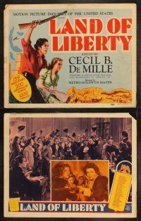 3j249 LAND OF LIBERTY 8 LCs '39 Cecil B. DeMille's patriotic epic of U.S. history w/139 famed stars