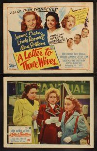 3j256 LETTER TO THREE WIVES 8 LCs '49 Jeanne Crain, Ann Sothern & young Kirk Douglas!
