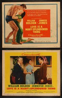 3j275 LOVE IS A MANY-SPLENDORED THING 8 LCs '55 great images of William Holden, Jennifer Jones!
