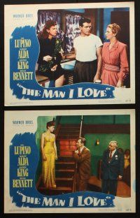 3j617 MAN I LOVE 6 LCs '47 sexiest smoking bad girl Ida Lupino knows all about men, Robert Alda!