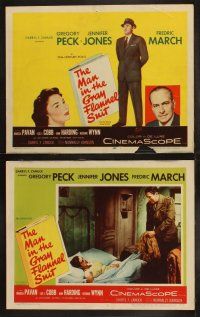 3j284 MAN IN THE GRAY FLANNEL SUIT 8 LCs '56 Gregory Peck, Jennifer Jones, Fredric March!