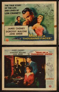 3j285 MAN OF A THOUSAND FACES 8 LCs '57 James Cagney as Lon Chaney Sr., Dorothy Malone, Jane Greer!
