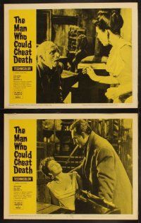 3j287 MAN WHO COULD CHEAT DEATH 8 LCs '59 Terence Fisher/Jimmy Sangster Hammer horror, wild images!