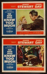 3j288 MAN WHO KNEW TOO MUCH 8 LCs '56 James Stewart, Doris Day, directed by Alfred Hitchcock!