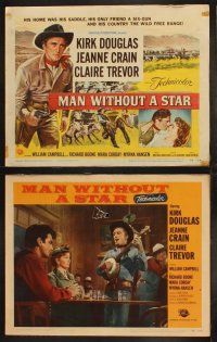 3j290 MAN WITHOUT A STAR 8 LCs '55 cowboy Kirk Douglas, Jeanne Crain, King Vidor western!