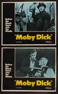 3j309 MOBY DICK 8 LCs R76 Gregory Peck , Orson Welles, directed by John Huston, Herman Melville